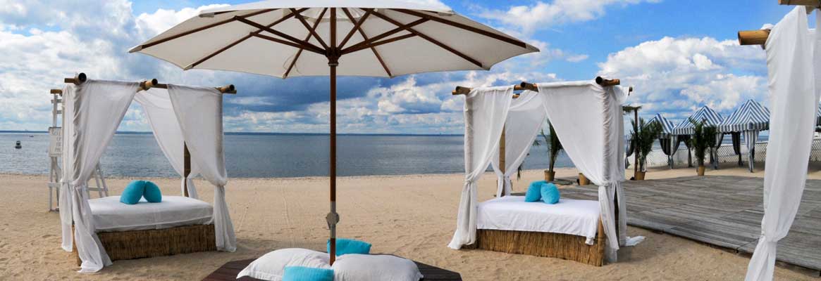 Outdoor beachfront furniture rentals for milestone celebration events